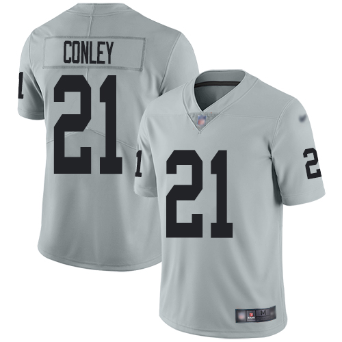 Men Oakland Raiders Limited Silver Gareon Conley Jersey NFL Football #21 Inverted Legend Jersey